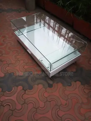 Coffee Table; Home Coffee Table With Glasses Top Surface