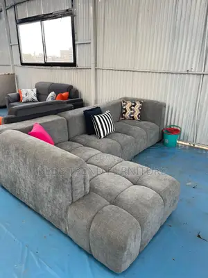 6-Seater L Seat Sofa – Grey Bubble Design