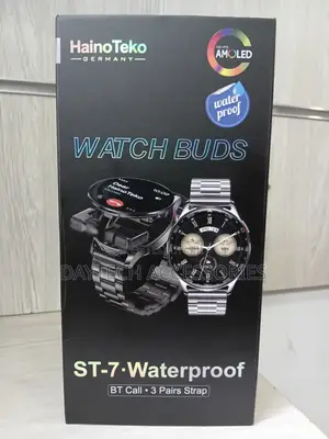 Haino Teko St-7 Waterproof Watch Buds With 3 Pair Straps - Black