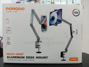 Porodo Multi-Joint Aluminum Phone Tablet Desk Mount (Model Lfs051)