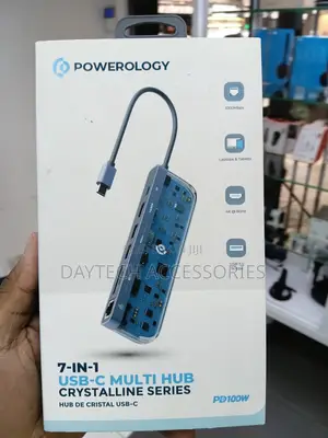 Powerology Crystalline Series 7in1 Usb-C Multiport Usb-C Hub.