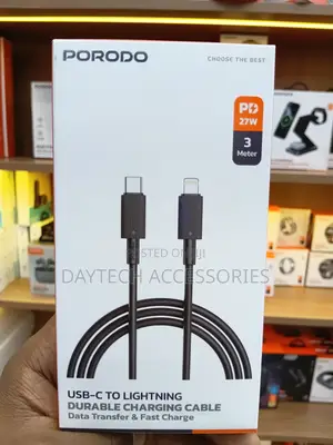 Porodo Type-C to Lightning PVC Cable 3m - Black