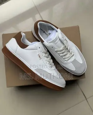 White Leather Upper, Brown Suede Heel Counter Tommy .H Size 40-45