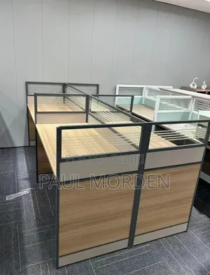 Four Way White Office Working Station