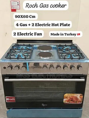 60*90 Roch 4+2 Standing Coooker With Electric Oven Stainless Steel