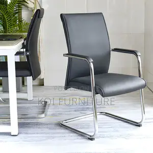 Office Chair : Black Leatherette Pevit-Visitor Chair