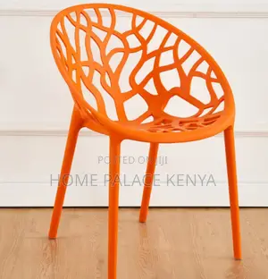 Dining Chair: Ergonomic Plastic Chair With Hollow Branch Design