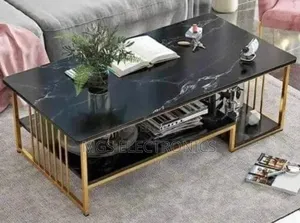 Executive Black Marble Coffee Table