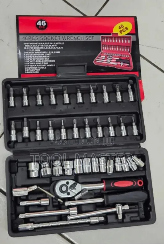 46pc Socket Wrench Set/Chrome Vanadium 46 Pc Socket Wrench
