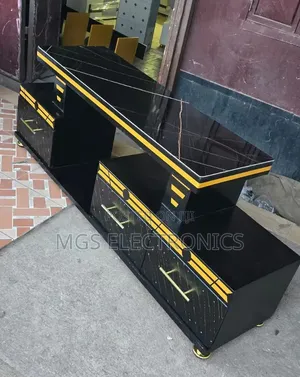 Executive Tv Stand With Marble Coating and Light 