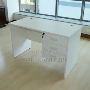 Office Desk : White 1.2-Meter Study Desk