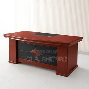 Office Desk : 1.6m Mahogany-Feel Executive Office Desk