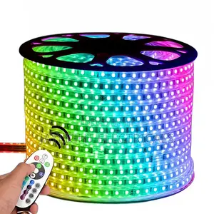 RGB Led Strip Light 12led/M Ac Powered 7 Key Ir Remote Control