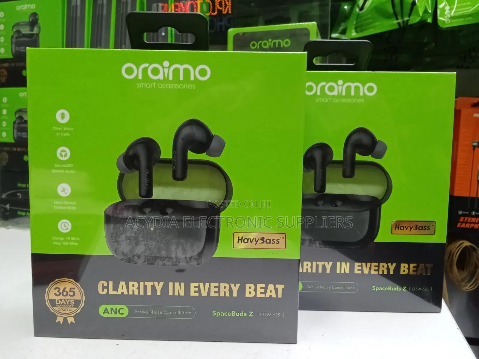 Oraimo Spacebuds Z Active Noise Cancelling Bluetooth Earbuds,38 Hours