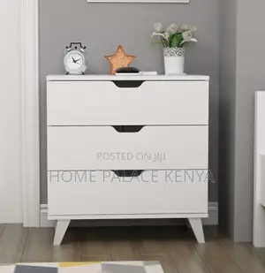Nightstand: Premium White Three Drawer Night Table