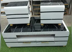Coffee Table With Glass/Marble Topping With 2 Stools at 14999