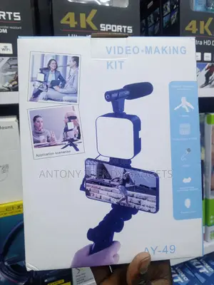 Ay-49 Professional Vlogging Kit With Mic Light And Tripod
