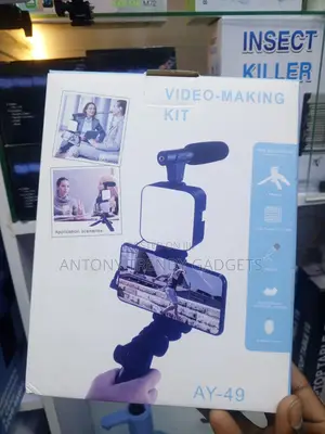 Ay-49 All-in-one Vlogging Kit With Phone Holder And Mic
