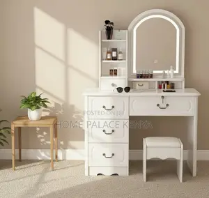 Vanity Table: Hand-carved Teak Wood Dressing Table With Jewelry Tray