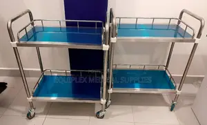 Medicine Trolley / Instrument Trolley With Castors (Stainless Steel)