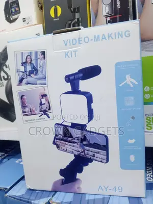 Ay-49 Content Creator Kit With Shotgun Mic And Led Light