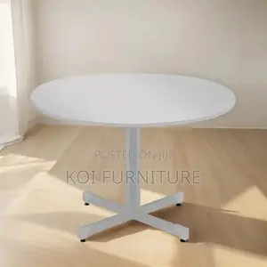 Office Table : White 1.2m Round Meeting Table