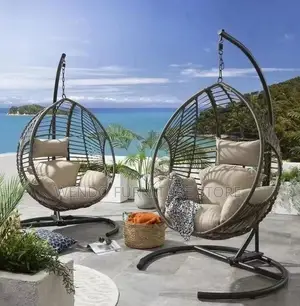 Home Chairs; Hammock Chair With Leather Tuffed Backrest