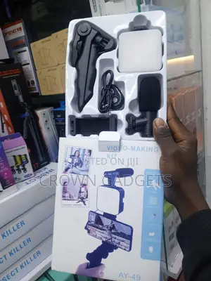 Ay-49 Video-making Kit, Phone Holder, Tripod, Microphone, Led Light.