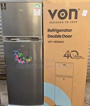 Von VRT-181drax Double Door Fridge 181 Liters Refrigerator