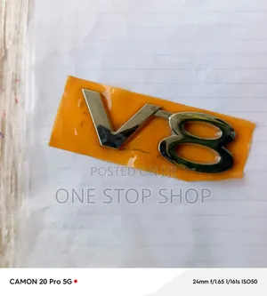 Chrome V8 Waterproof Silver Coating Emblem