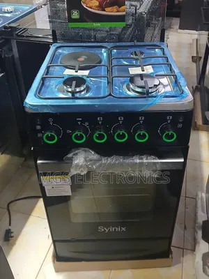 Syinix 50by55 3+1 Standing Cooker 
With Electric Oven 
<>Jet