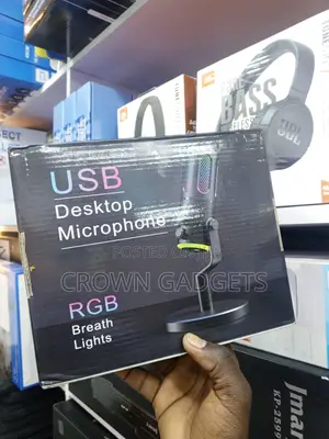 RGB Podcast Microphone With Stand for Gaming and Youtube