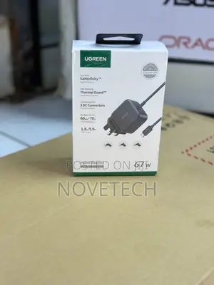 Ugreen 67w Type-C Power Adapter With Changeable 3xdc Laptop Connectors