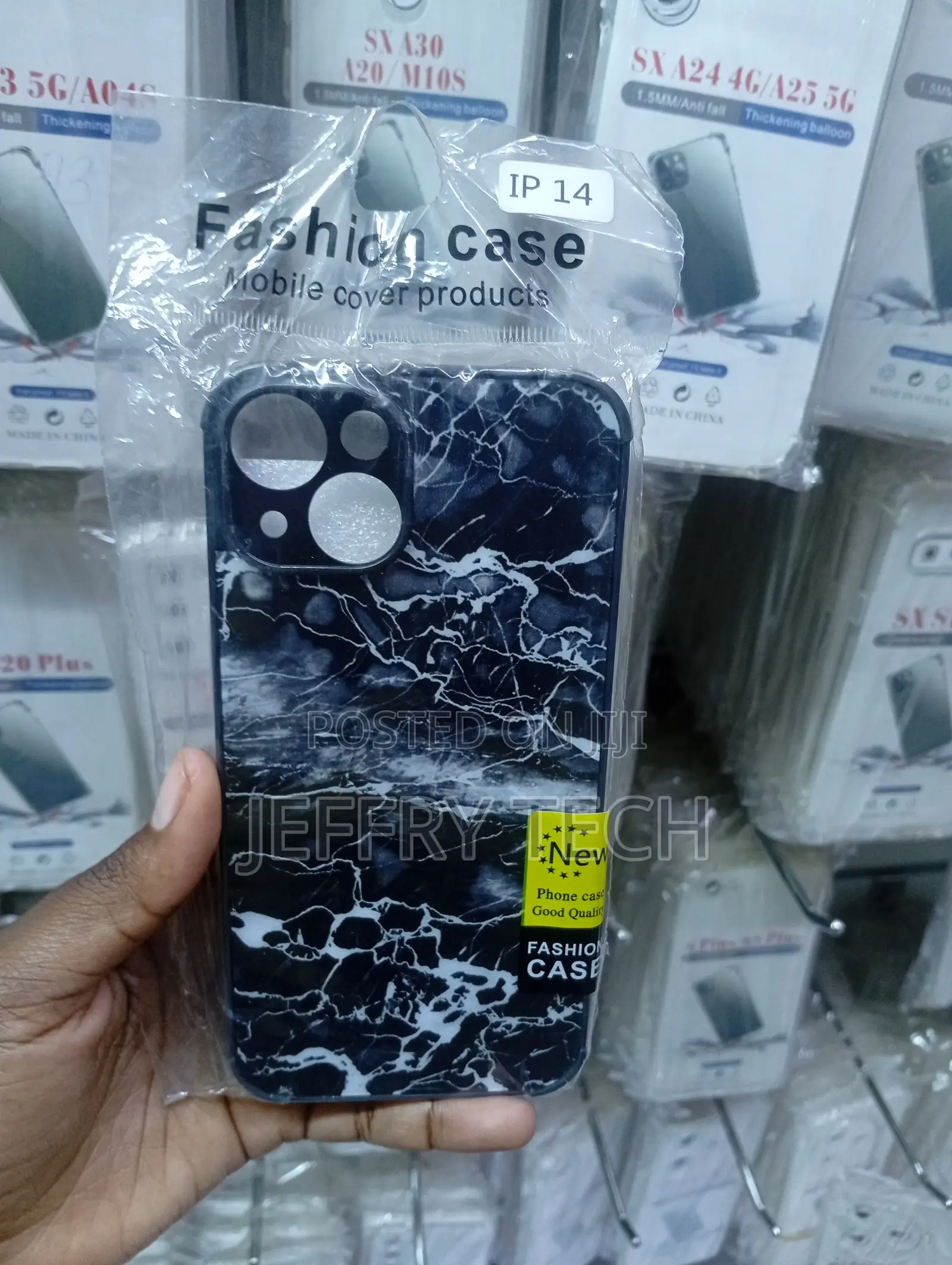 Blue and Purple Marble-Patterned Mobile Phone Case