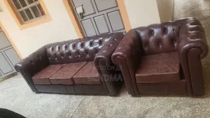 Leather Chesterfield Sofa Ex-Uk