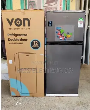 Von VRT-175drhs Top Mount Fridge Direct Cool, 175l - Silver.