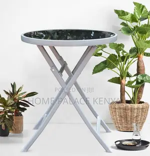 Foldable Table: Patio Table With Glass Top and Light Aluminum Frame