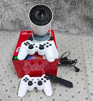 Hy300 Wifi 6 Smart Projector With 2 Wireless Game Controllers Support