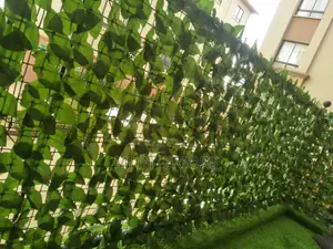 Realistic Artificial Privacy Fence Roll Dense Leaf Coverage
