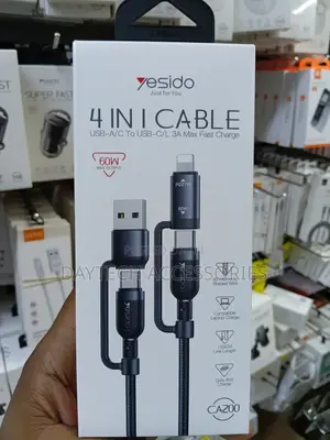 Yesido 1.2 Meter Max 60w Fast Charging 4-in-1 Cable - 1.2m