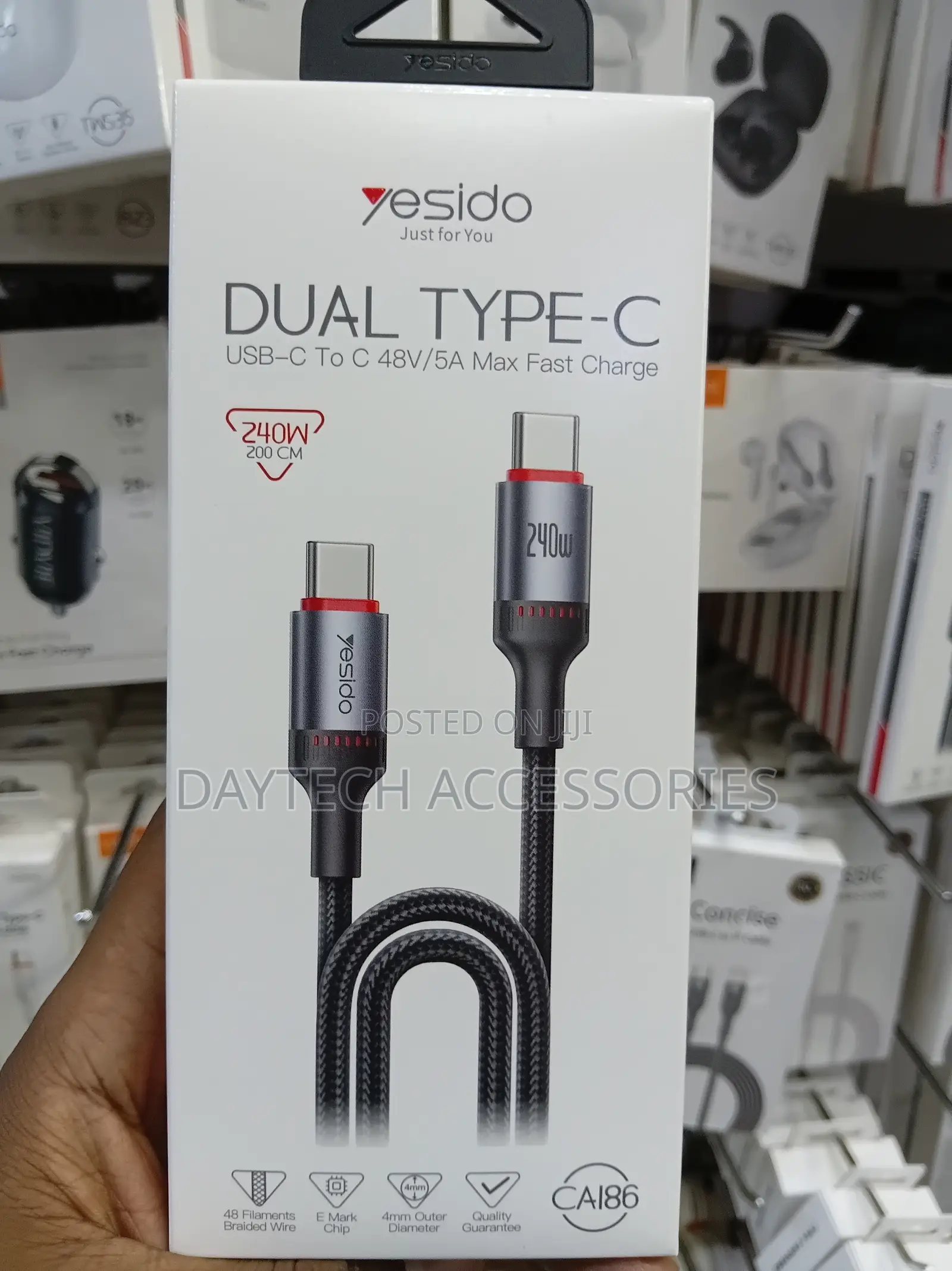 This Is a Yesido Ca186 240w Dual Type-C Data Cable.