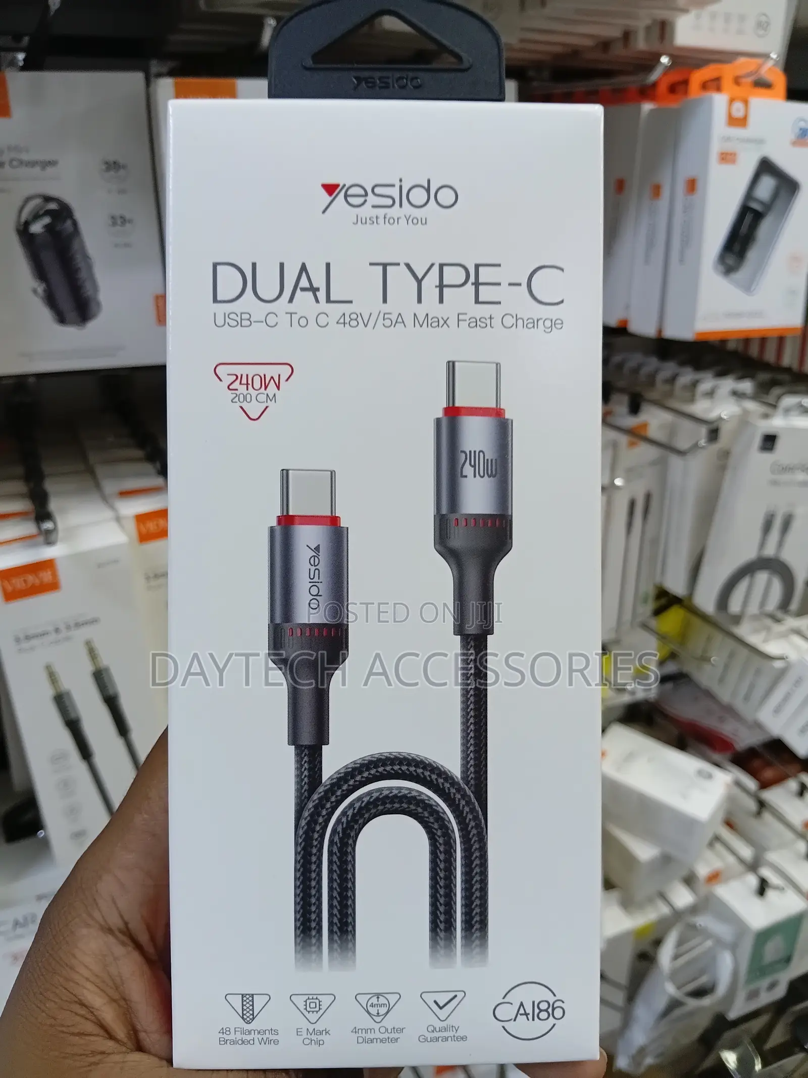 This Is a Yesido Ca186 240w Dual Type-C Data Cable.