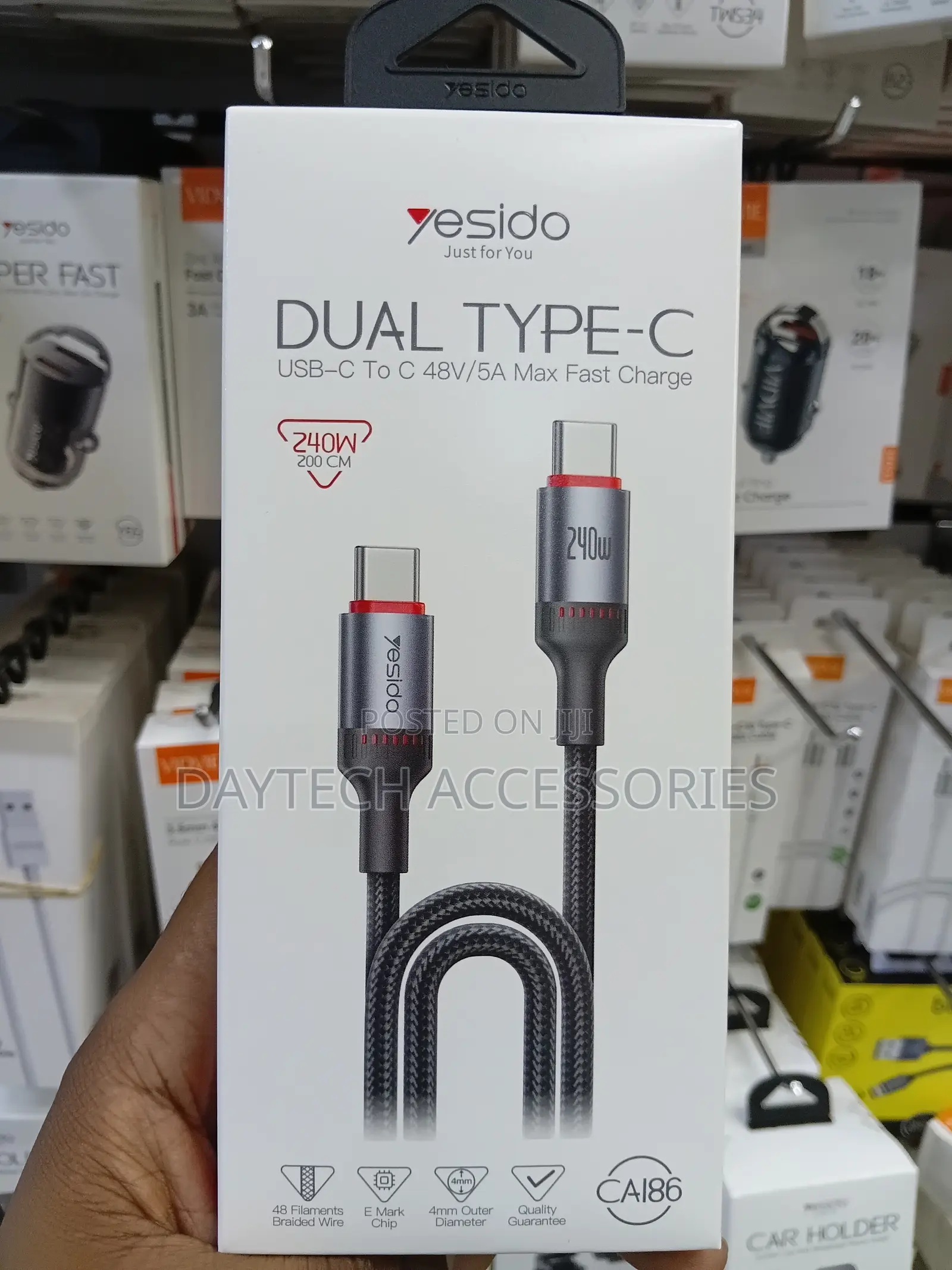 This Is a Yesido Ca186 240w Dual Type-C Data Cable.