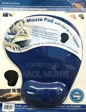 Mouse Pad With Gel Wrist Support.