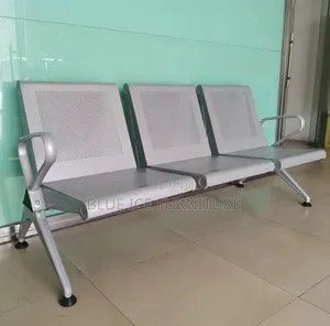 Silver Unpadded Waiting Bench