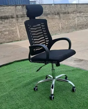 Secretarial Mesh Chair ~ Adjustable Headrest and Lumbar Support at 5500
