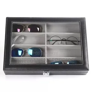 8 Sots High Quality Pure Leather Sunglasses Organizer Box*