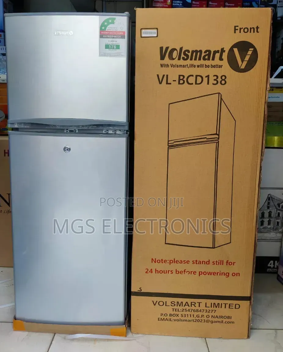 *Volsmart 138litres Double Door Fridge