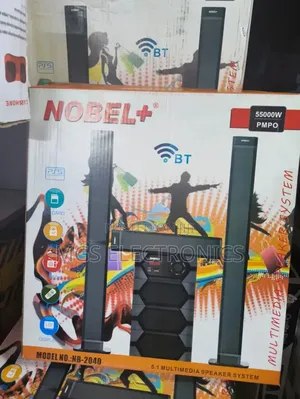 Nobel Tall Boy Speakers-Bt Hometheare-55000w Pmpo- Nb 2040