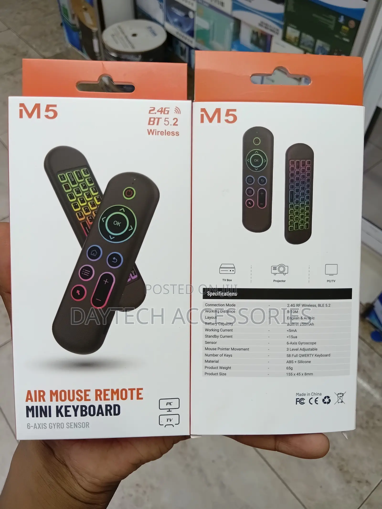 Air Bluetooth Mouse Remote + Mini Keyboard M5